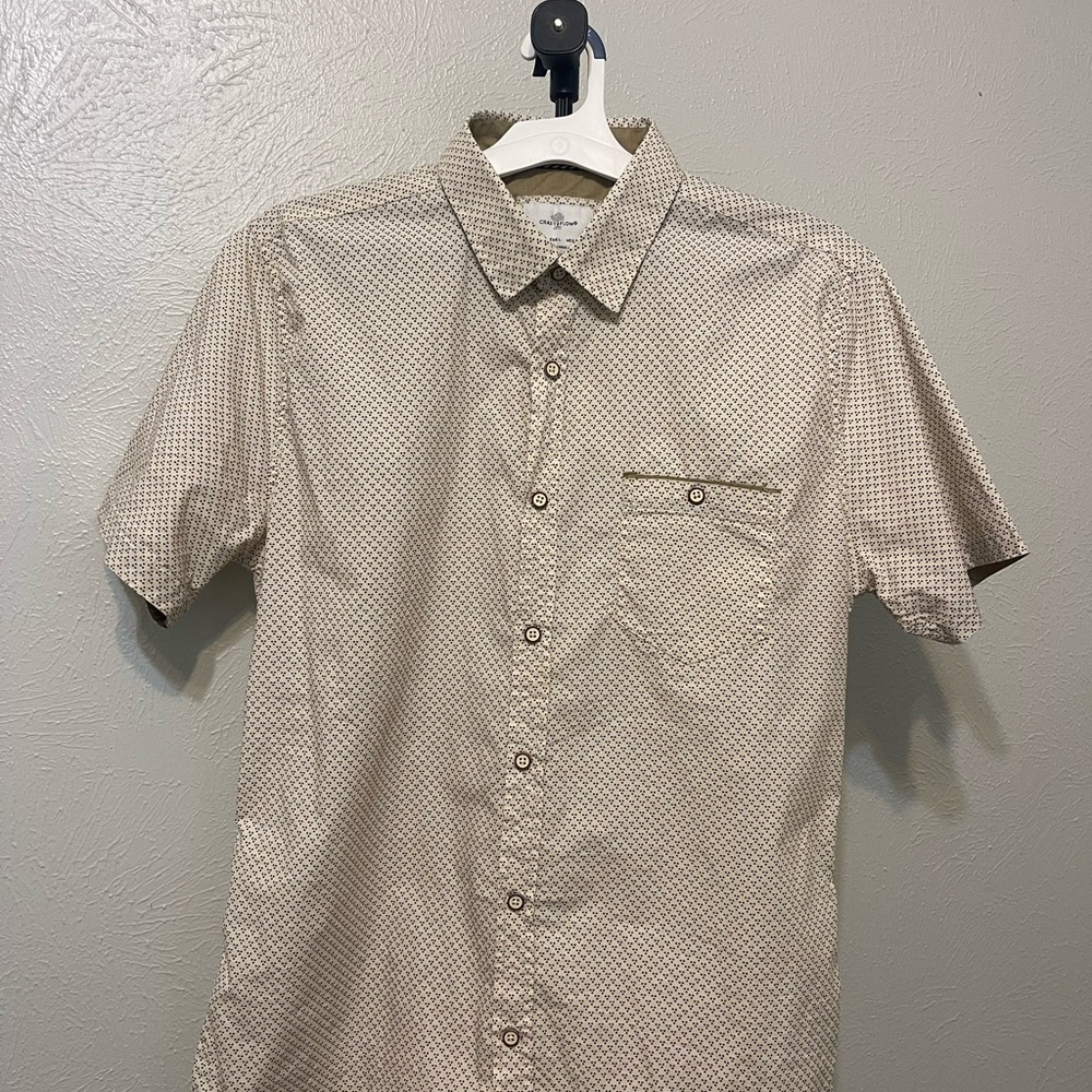 Men's Beige Patterned Shirt